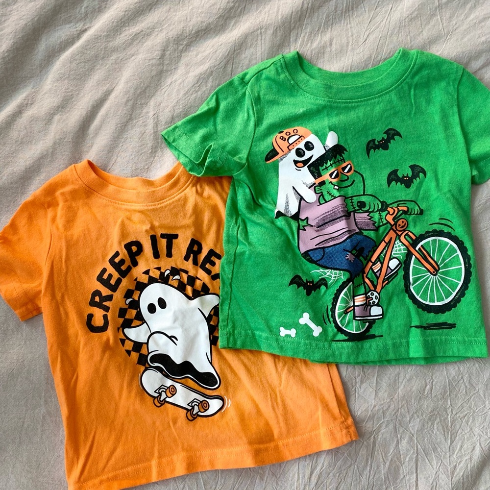 Jumping Beans Kids Halloween T-Shirts - Orange and Green